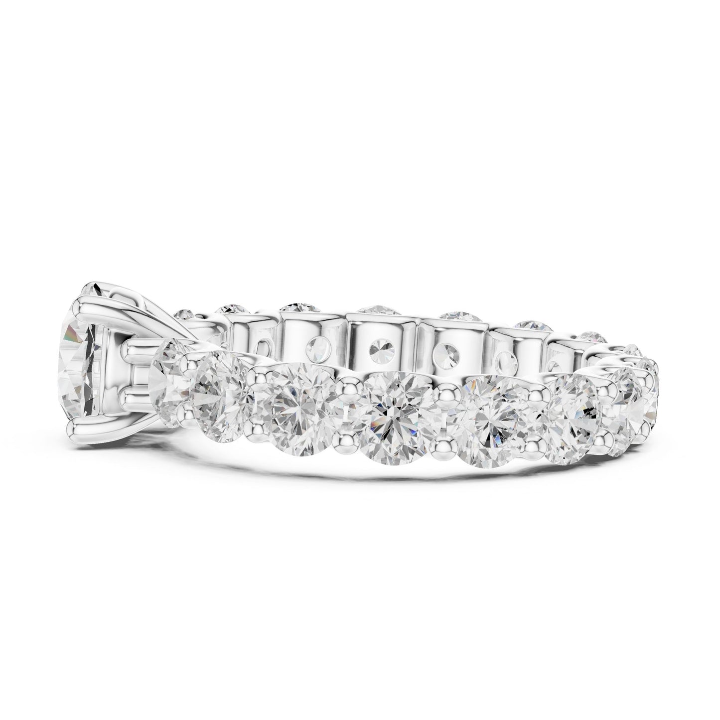 Round Lab Grown Diamond Pave Engagement Ring