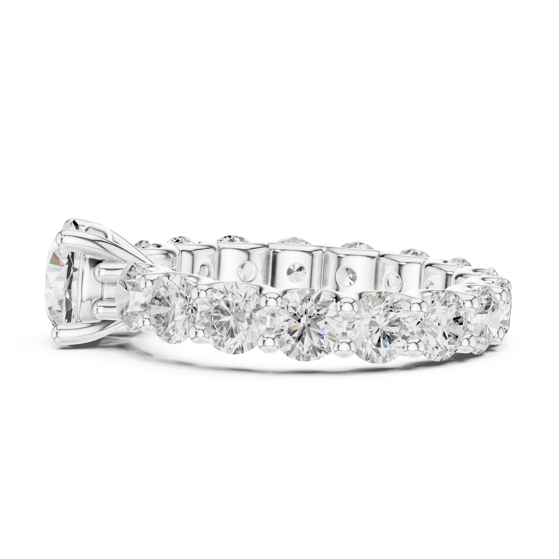 Round Lab Grown Diamond Pave Engagement Ring