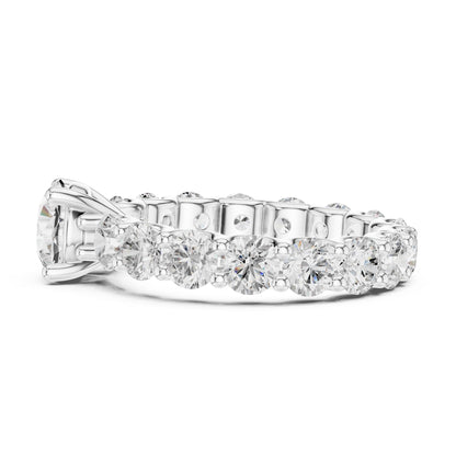 Round Lab Grown Diamond Pave Engagement Ring