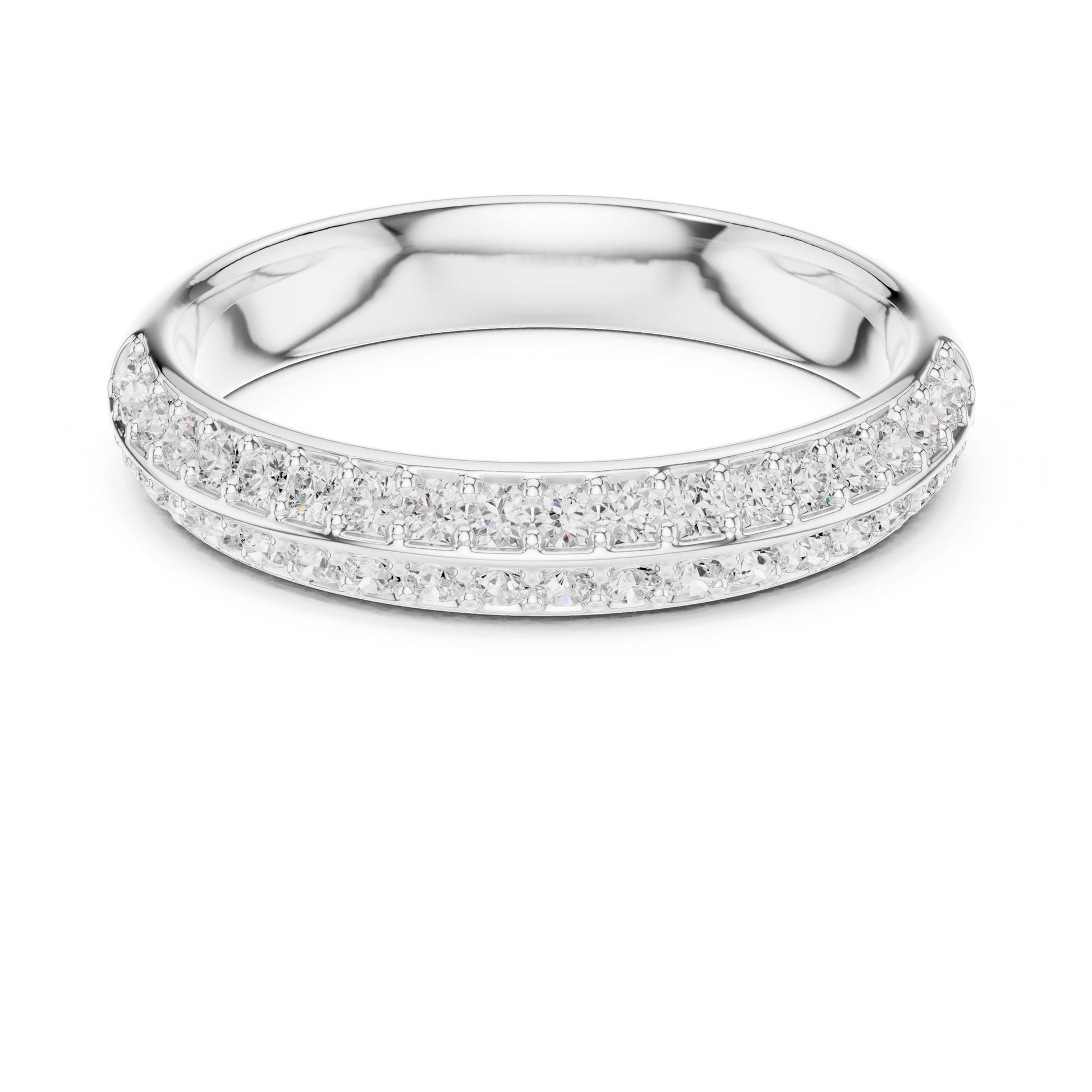 Round Lab Grown Diamond Pave Engagement Ring