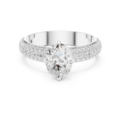 Round Lab Grown Diamond Pave Engagement Ring