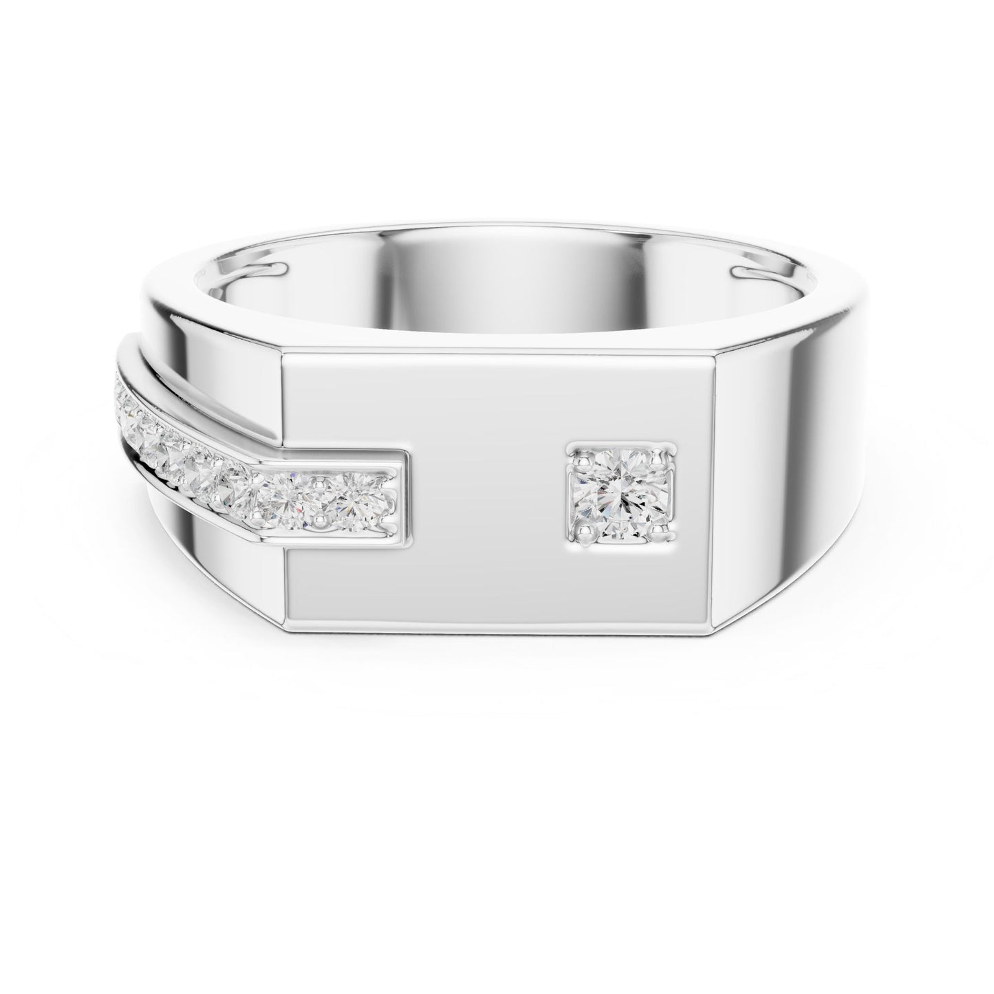 Men's Round Lab Grown Diamond Pave Ring