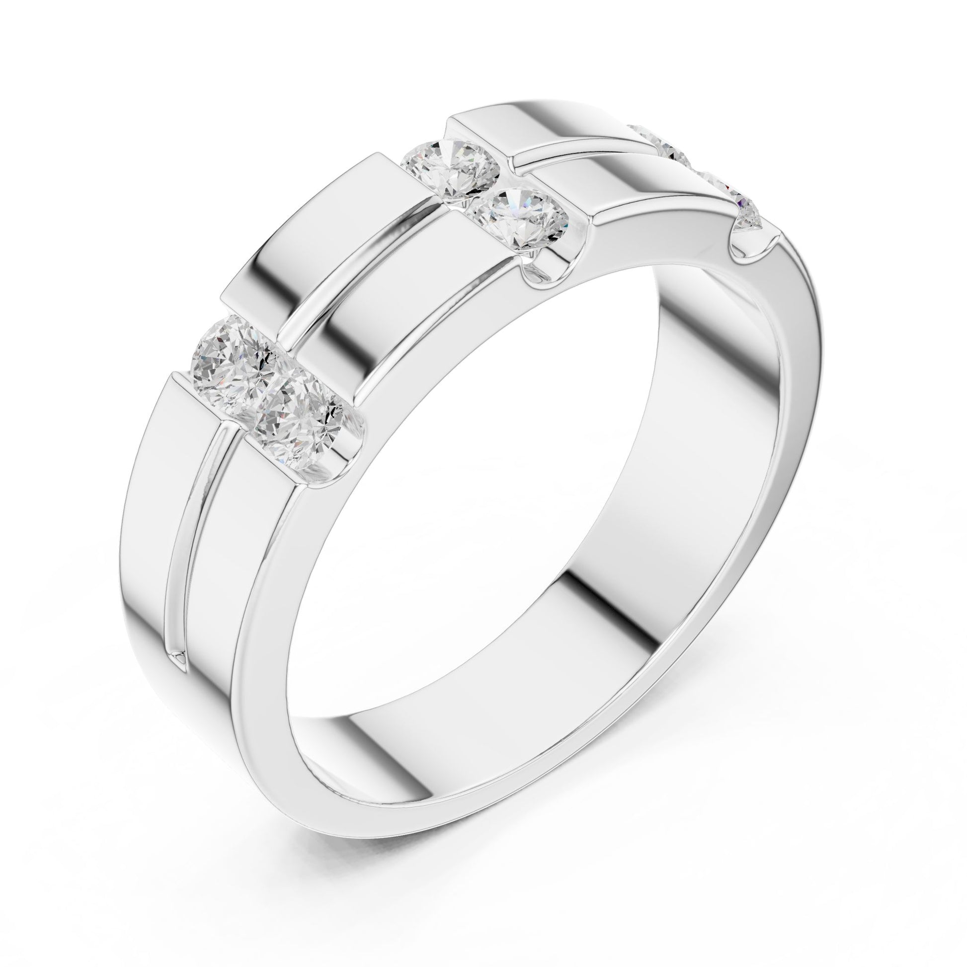 Men's Round Lab Grown Diamond Pave Ring