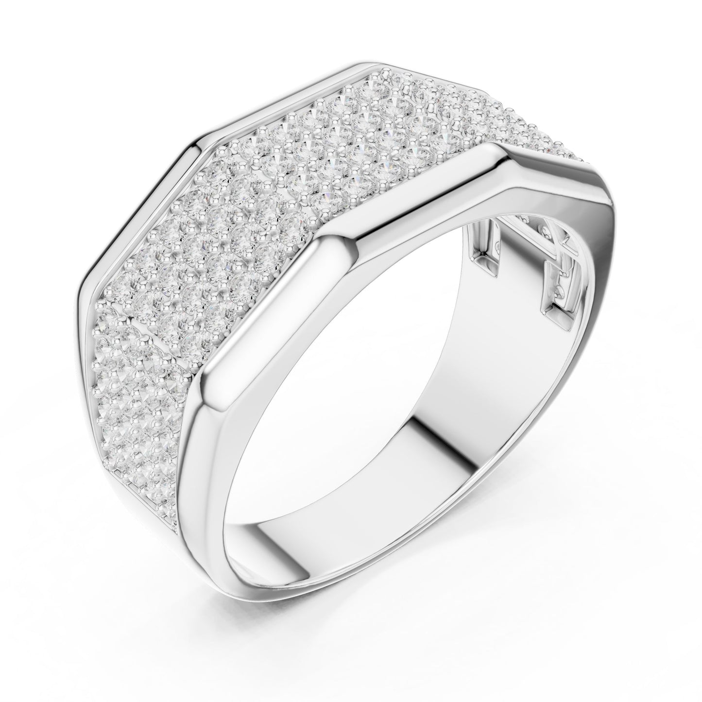 Men's Round Lab Grown Diamond Pave Ring