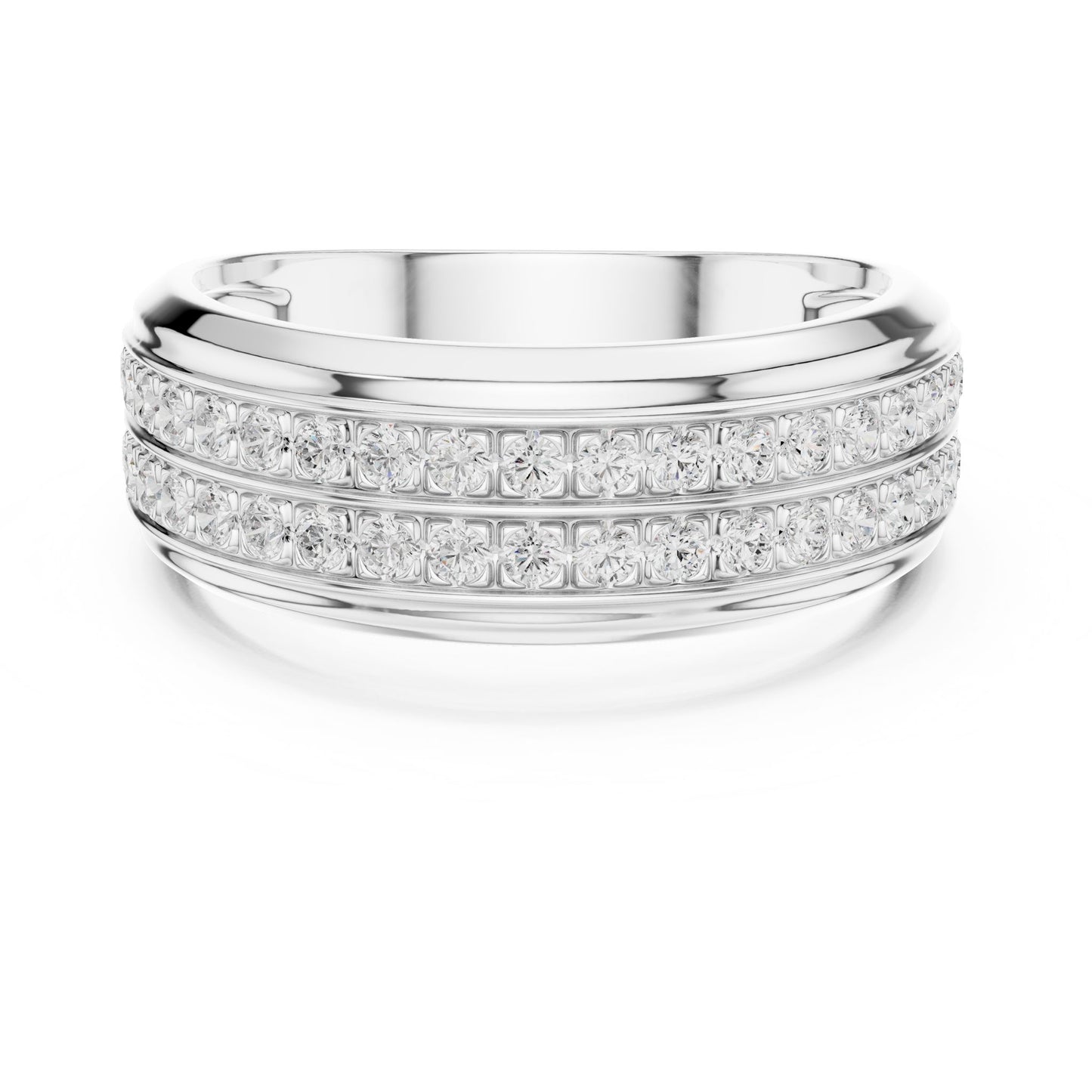 Men's Round Lab Grown Diamond Pave Ring