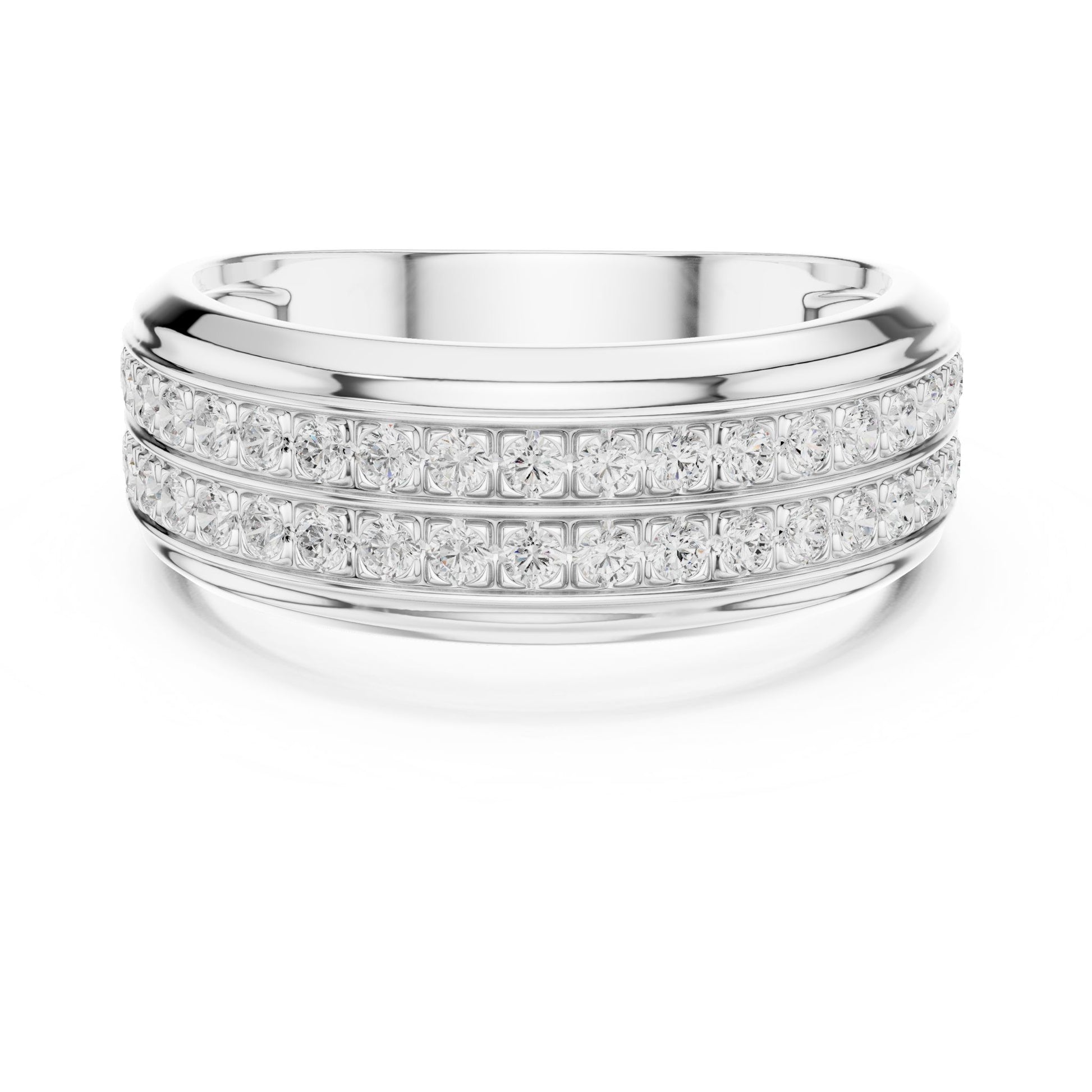Men's Round Lab Grown Diamond Pave Ring
