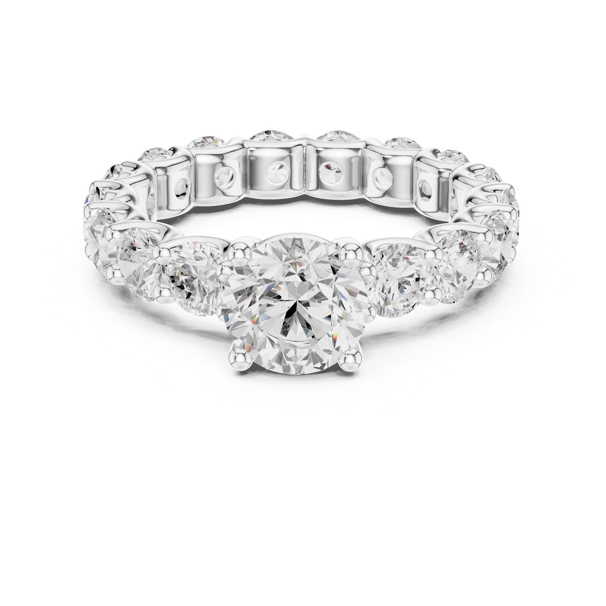 Round Lab Grown Diamond Pave Engagement Ring