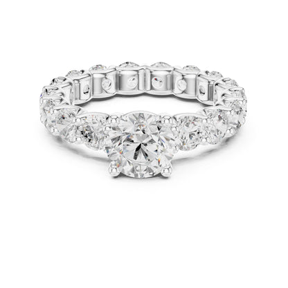 Round Lab Grown Diamond Pave Engagement Ring