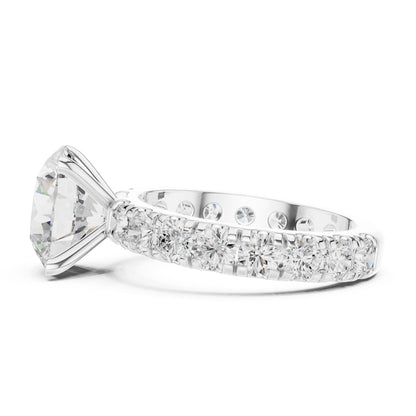 Round Lab Grown Diamond Pave Engagement Ring