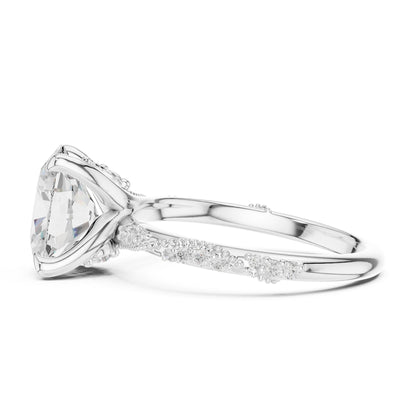 Round Lab Grown Diamond Pave Engagement Ring