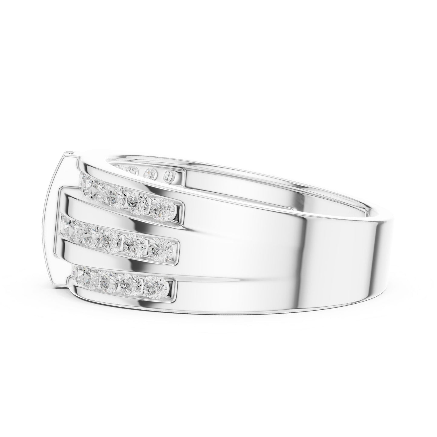 Men's Round Lab Grown Diamond Pave Ring