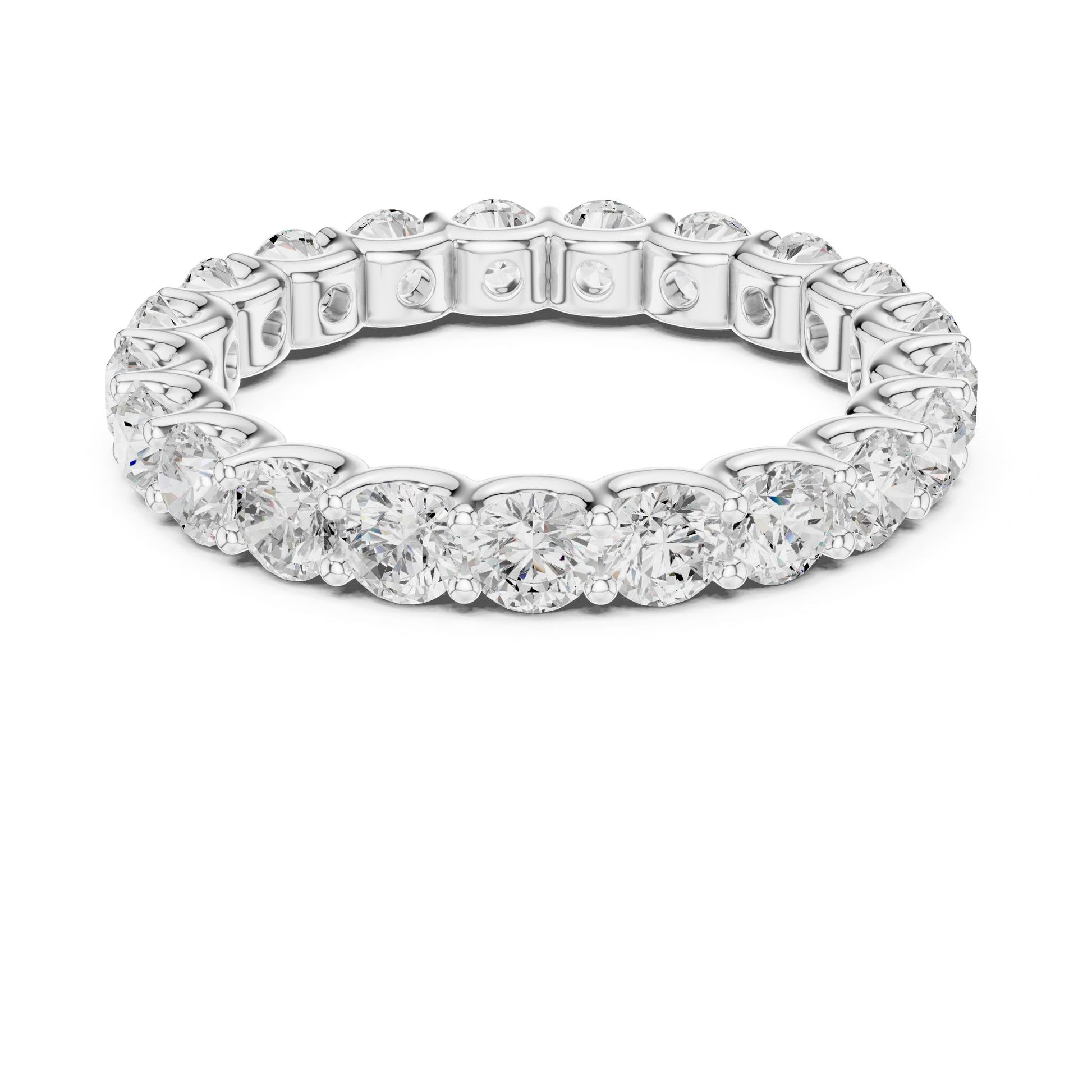 Round Lab Grown Diamond Pave Engagement Ring