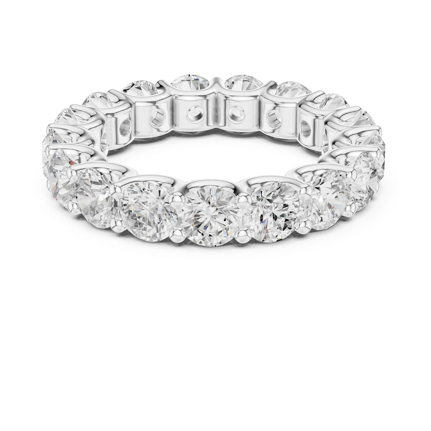 Round Lab Grown Diamond Pave Engagement Ring