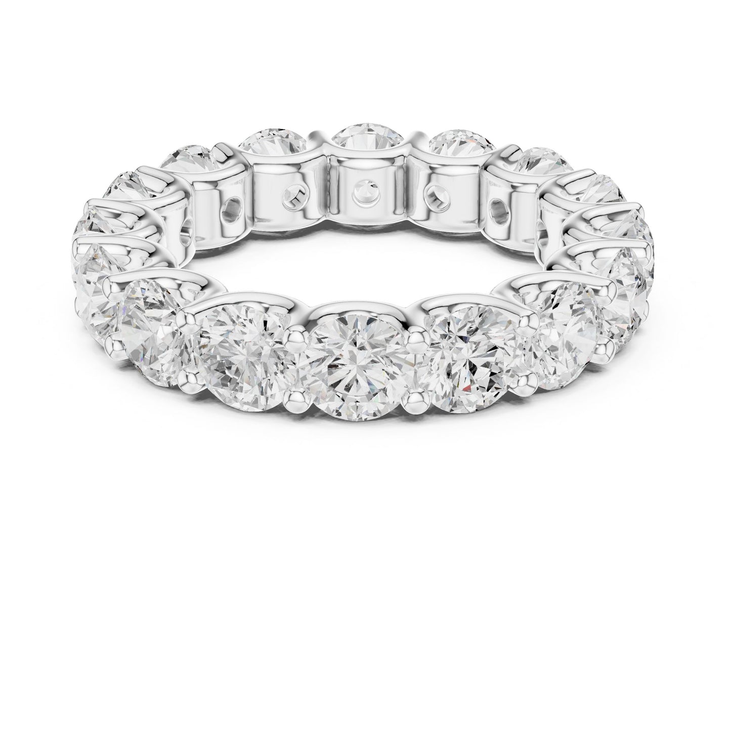 Round Lab Grown Diamond Pave Engagement Ring
