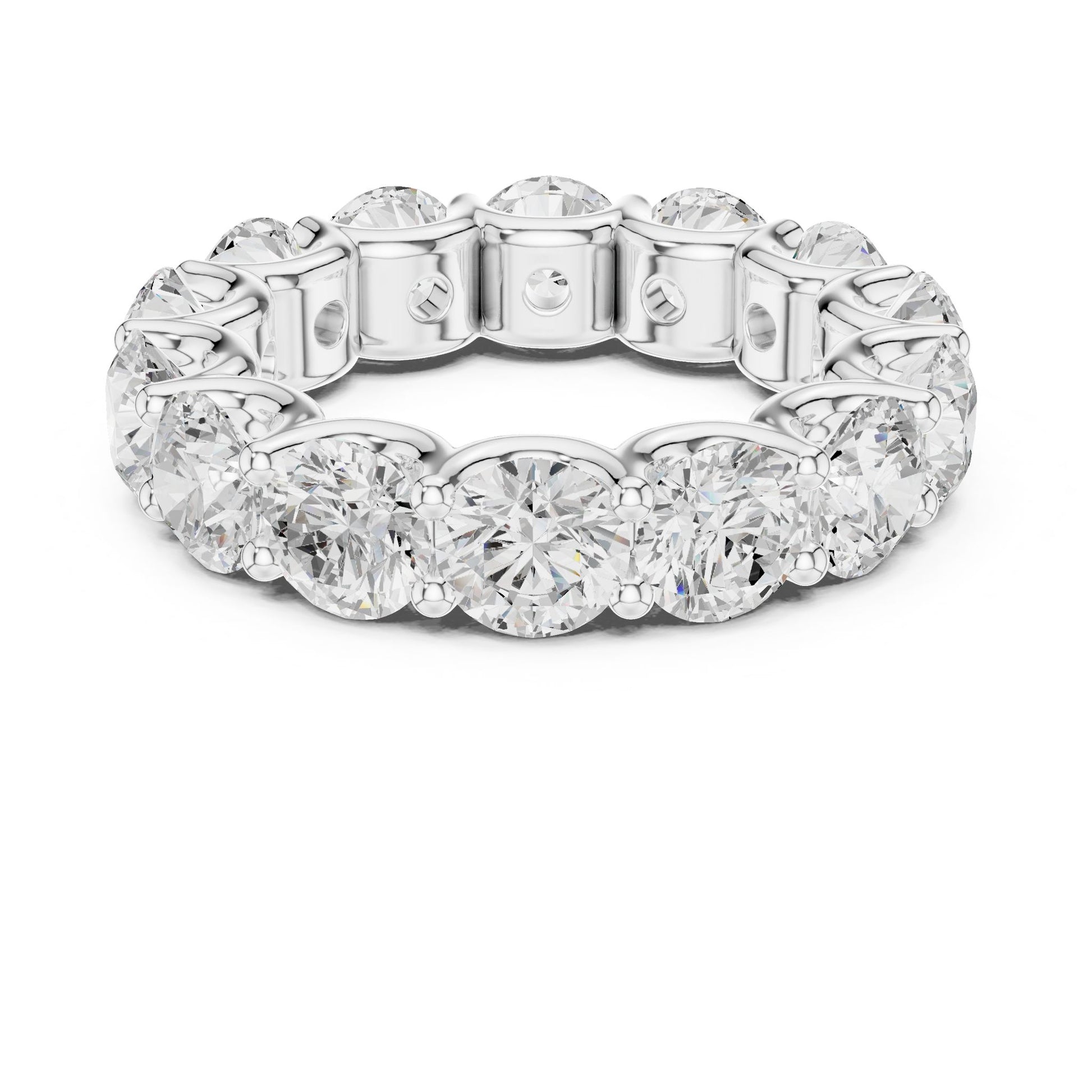 Round Lab Grown Diamond Pave Engagement Ring