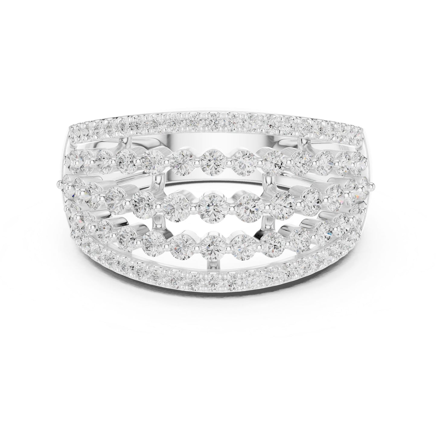 Round Lab Grown Diamond Pave Engagement Ring