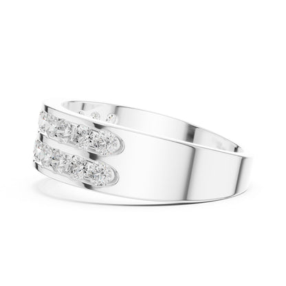 Men's Round Lab Grown Diamond Pave Ring