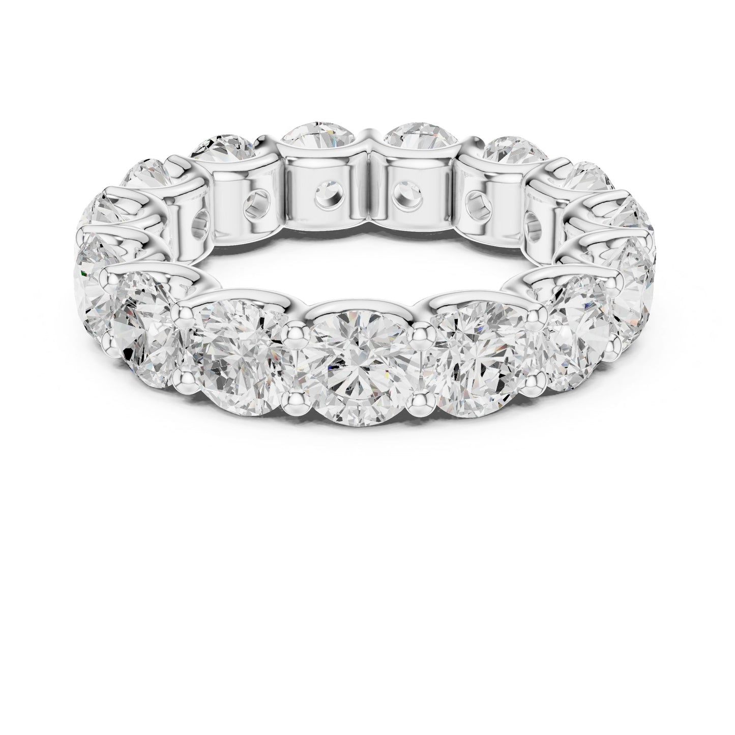 Round Lab Grown Diamond Pave Engagement Ring