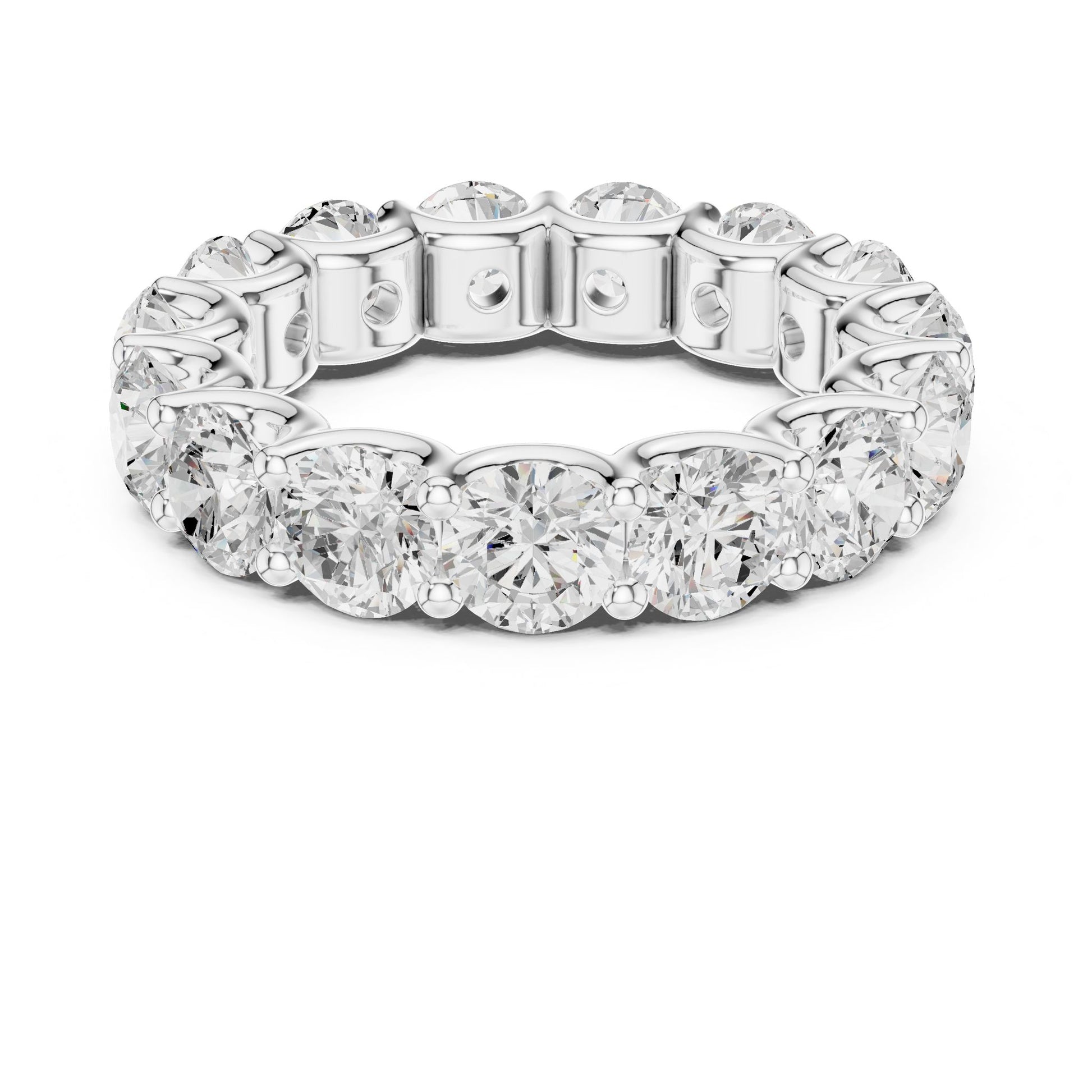 Round Lab Grown Diamond Pave Engagement Ring