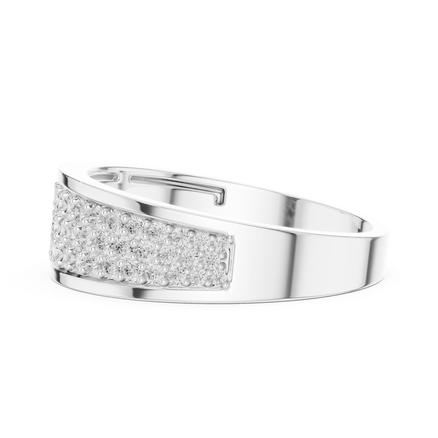 Men's Round Lab Grown Diamond Pave Ring