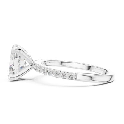 Round Lab Grown Diamond Pave Engagement Ring