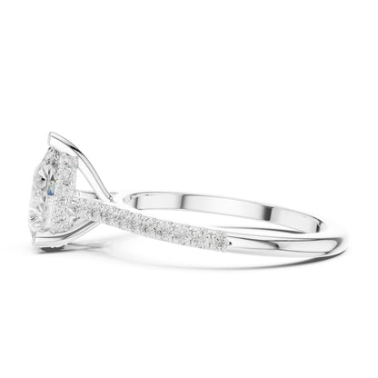 Round Lab Grown Diamond Pave Engagement Ring