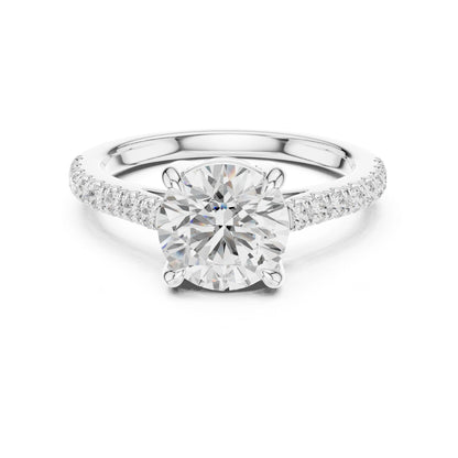 Round Lab Grown Diamond Pave Engagement Ring