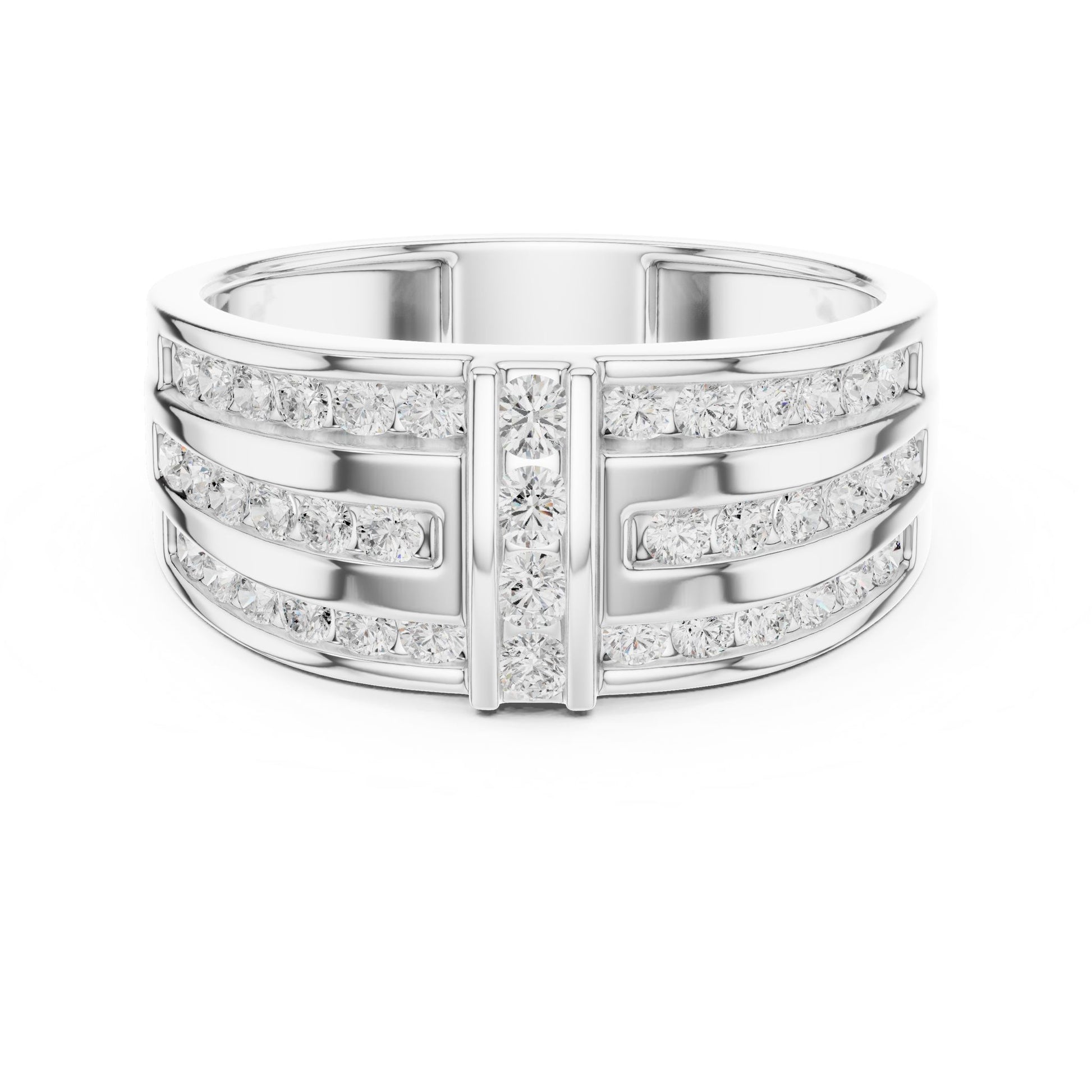 Men's Round Lab Grown Diamond Pave Ring