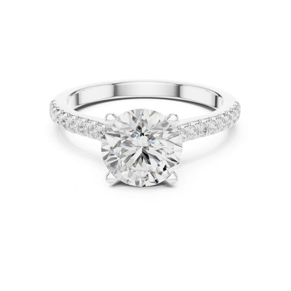 Round Lab Grown Diamond Pave Engagement Ring