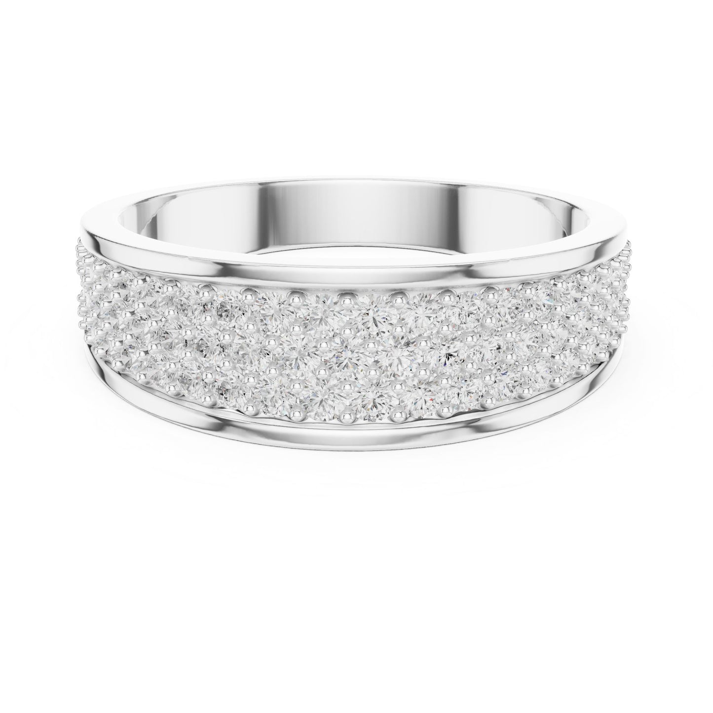 Men's Round Lab Grown Diamond Pave Ring