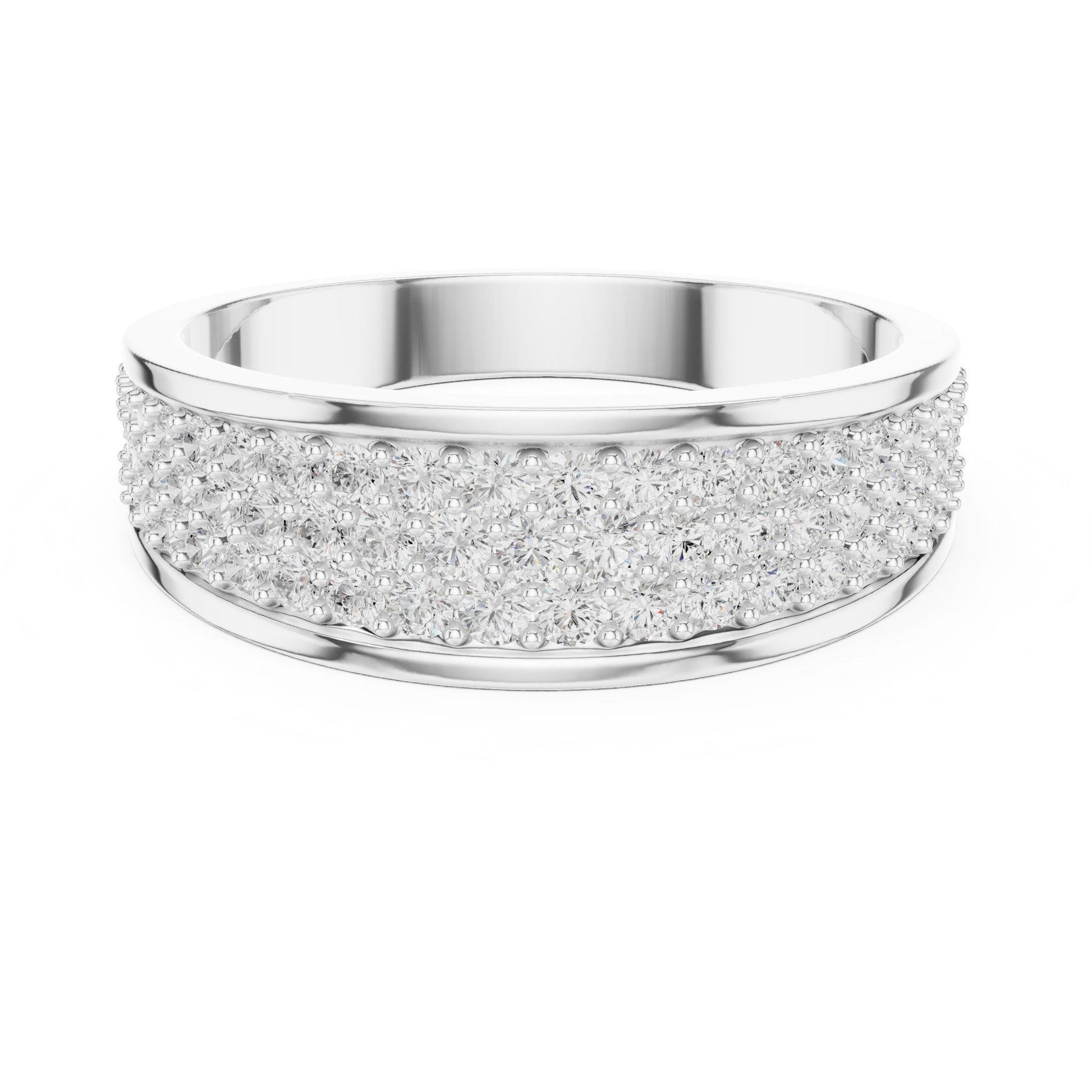 Men's Round Lab Grown Diamond Pave Ring
