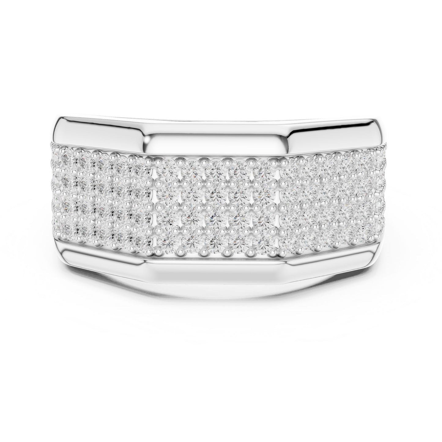 Men's Round Lab Grown Diamond Pave Ring