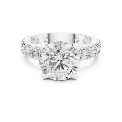 Round Lab Grown Diamond Pave Engagement Ring