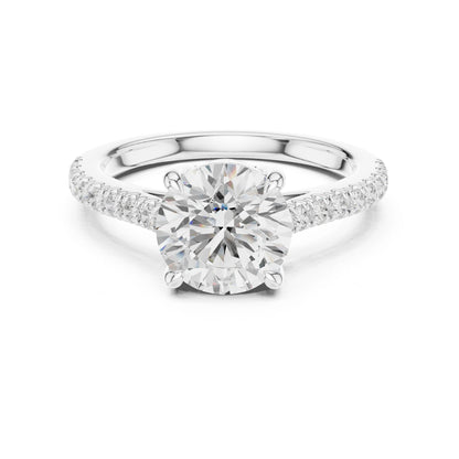 Round Lab Grown Diamond Pave Engagement Ring