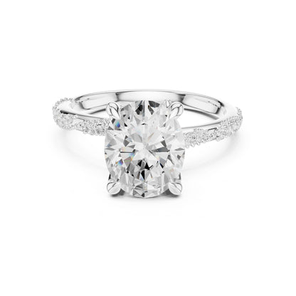 Round Lab Grown Diamond Pave Engagement Ring