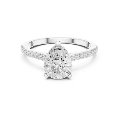 Round Lab Grown Diamond Pave Engagement Ring