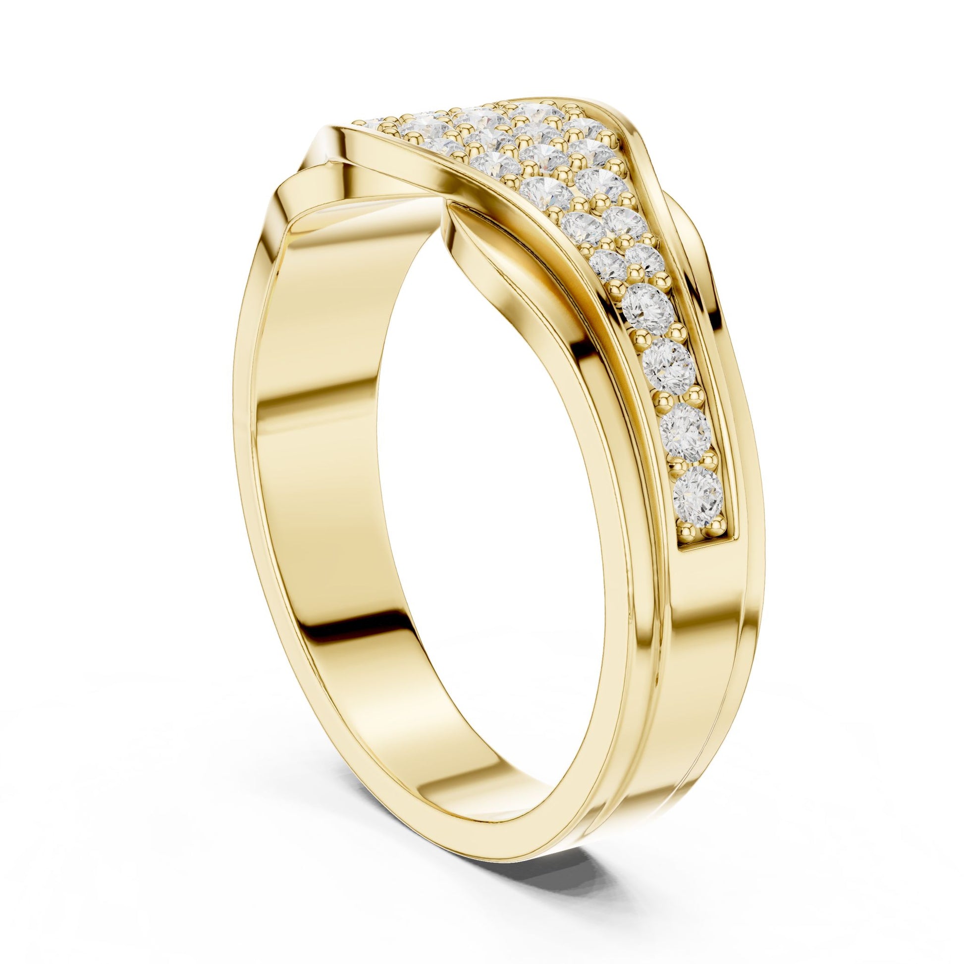 Round Lab Grown Diamond Pave Engagement Ring