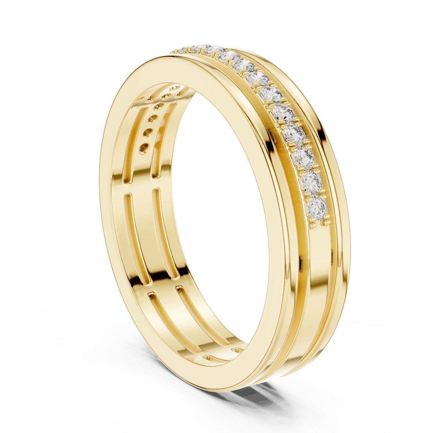 Round Lab Grown Diamond Pave Engagement Ring