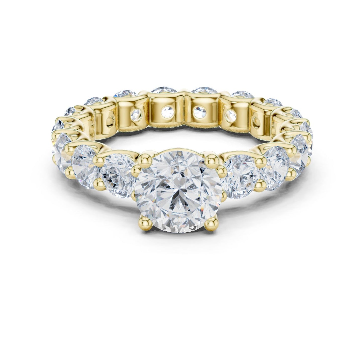 Round Lab Grown Diamond Pave Engagement Ring