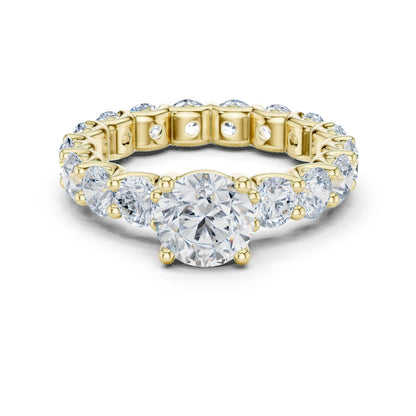 Round Lab Grown Diamond Pave Engagement Ring