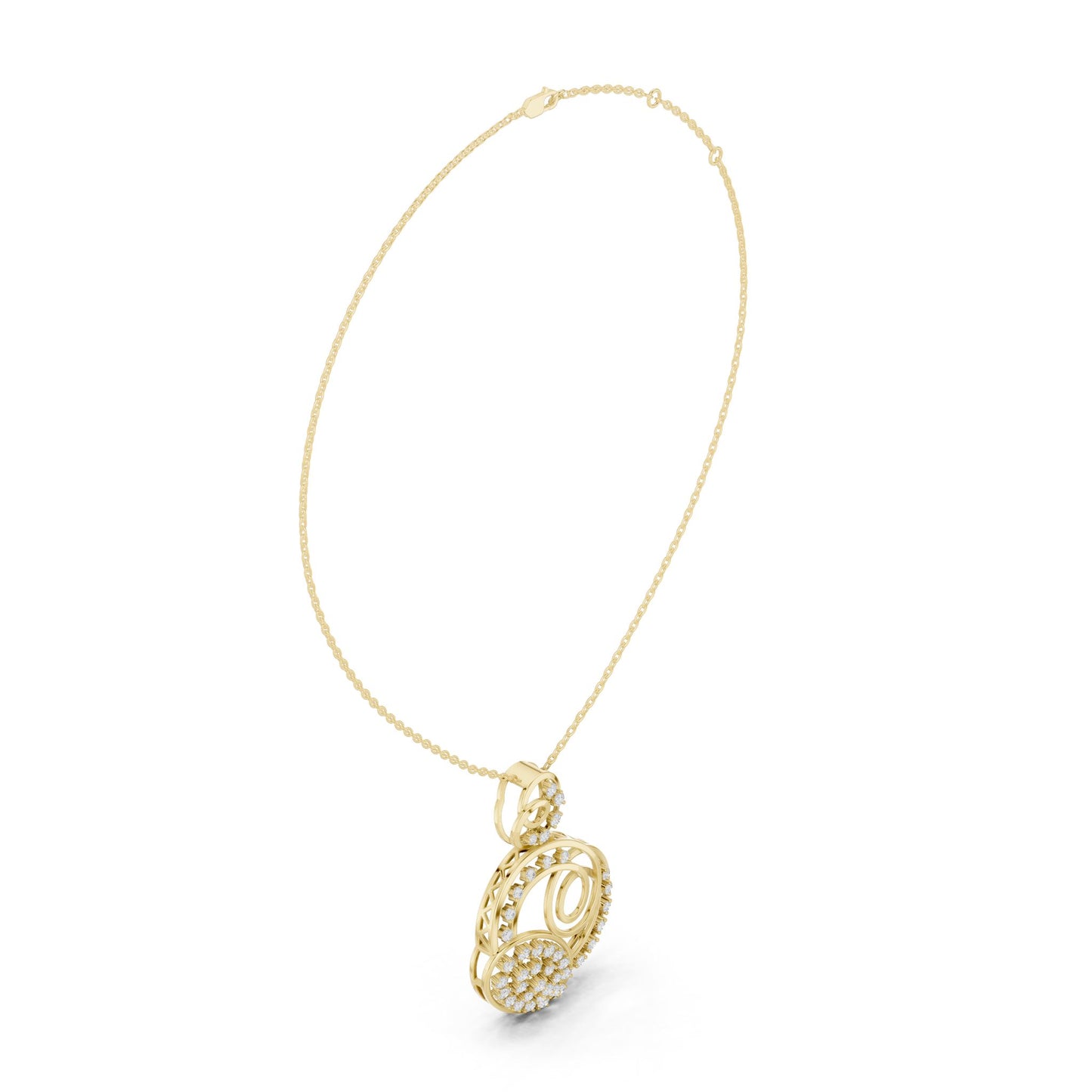 Round Lab Grown Diamond Pave Pendant