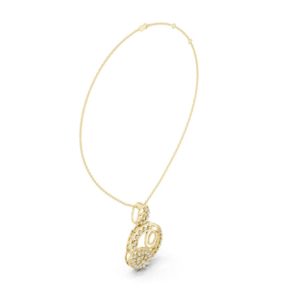 Round Lab Grown Diamond Pave Pendant