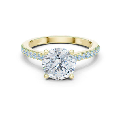 Round Lab Grown Diamond Pave Engagement Ring