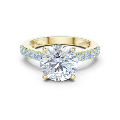 Round Lab Grown Diamond Pave Engagement Ring