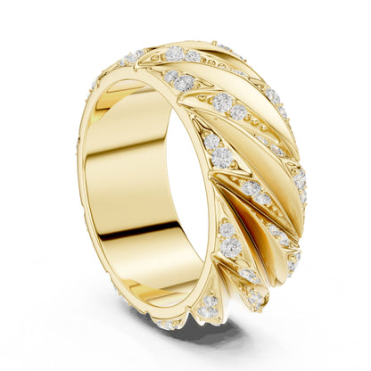 Men's Round Lab Grown Diamond Pave Ring