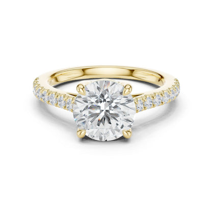 Round Lab Grown Diamond Pave Engagement Ring