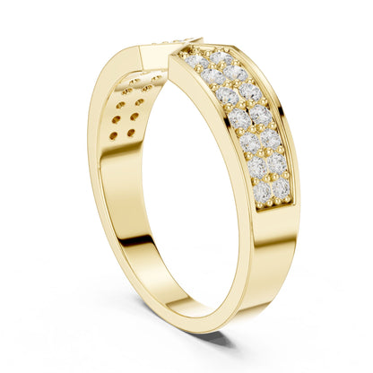 Round Lab Grown Diamond Pave Engagement Ring