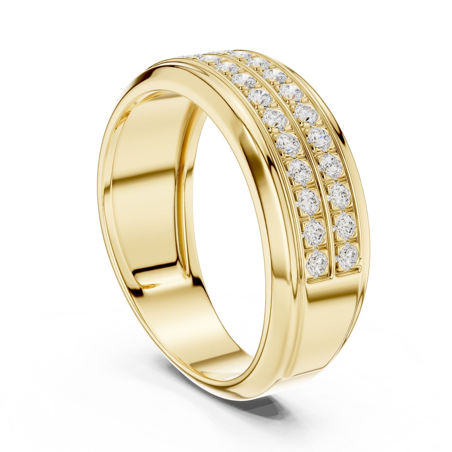 Men's Round Lab Grown Diamond Pave Ring