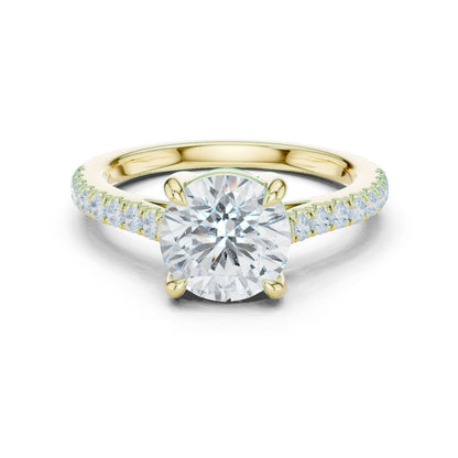 Round Lab Grown Diamond Pave Engagement Ring