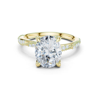 Round Lab Grown Diamond Pave Engagement Ring